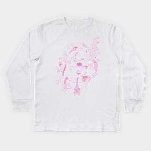 Light Pink Seven Cats In Paris Kids Long Sleeve T-Shirt